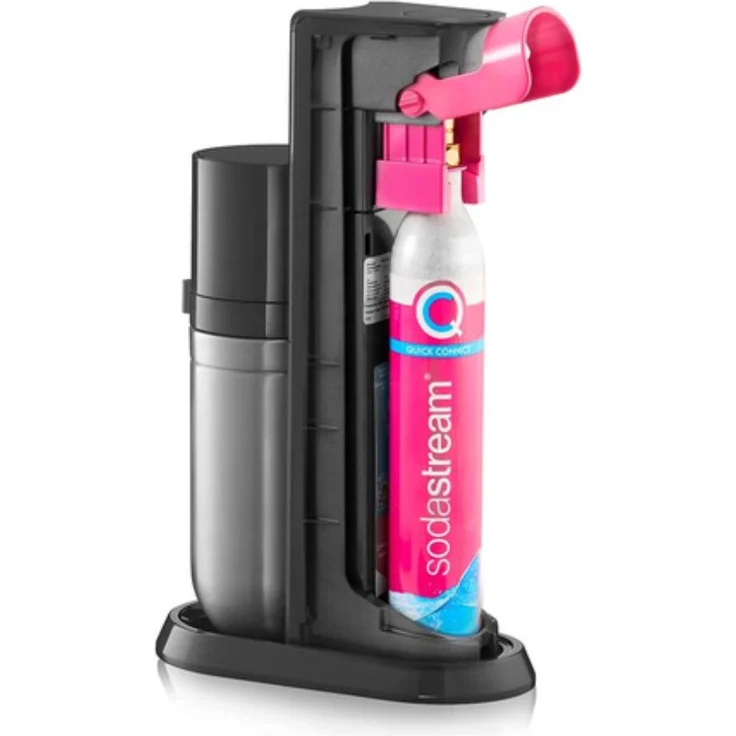 SodaStream Duo Titan Trinkwassersprudler, neues Modell 2021, Quick Connect System, inkl. 1 Liter Glasflasche, 1 Liter PET-Flasche, 1 Kohlensäure-Zylinder, schwarz – Bild 6
