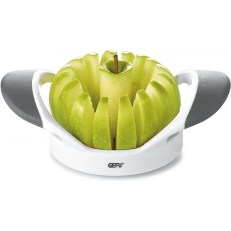 GEFU 13570 Apfelteiler PARTI - Birnenschneider - Apfelentkerner - aus Kunststoff und Edelstahl - Obstschneider mit ergonomischen Griffen