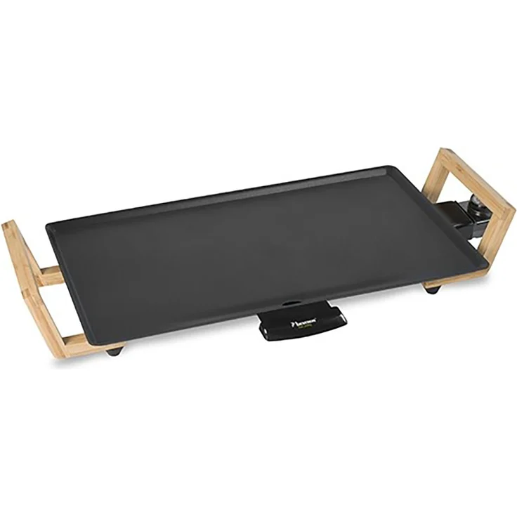 Bestron Elektro Tischgrill, Bambus-Handgriffe, Antihaftbeschichtung, 2000 Watt – Bild 2