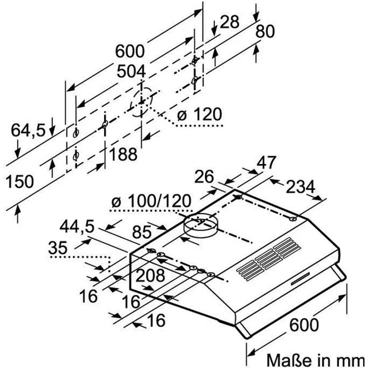 Neff N 30 DEB1612NMK, D16EB12N0+Z5101X0, Motorhaube, Standard, Breite: 60 cm, Tiefe: 48.2 cm, Abzug & Umluft, mit internem Motor, rostfreier Edelstahl – Bild 6