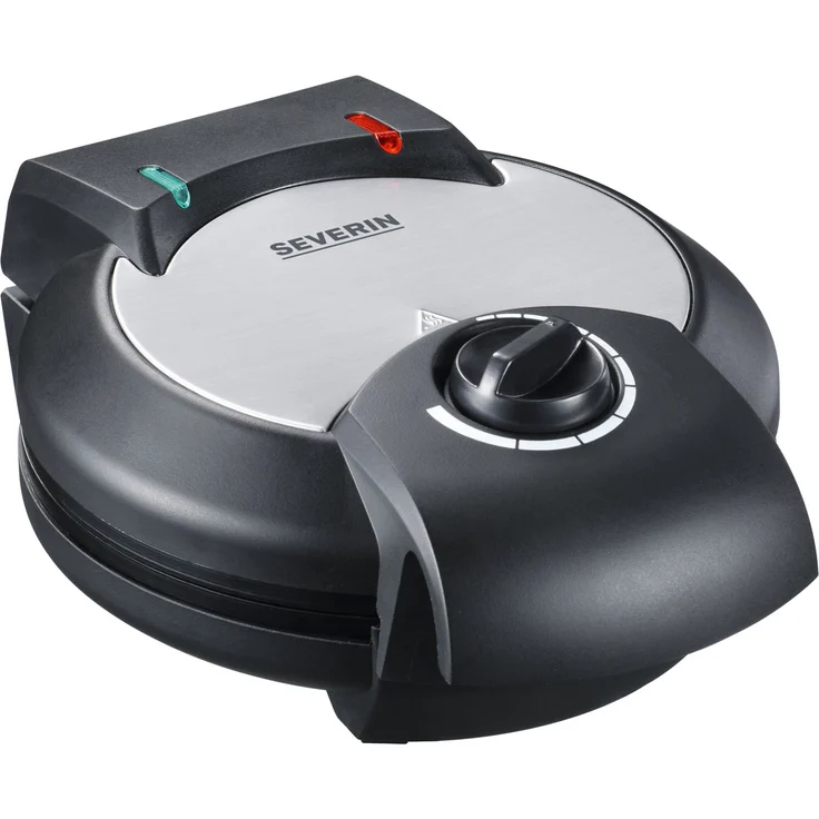 Severin WA 2103 Waffelautomat, Herzwaffeln, 1.300 W, Antihaftbeschichtung, Backampel, Thermostat, Edelstahl, Kunststoff, edelstahl-schwarz – Bild 1