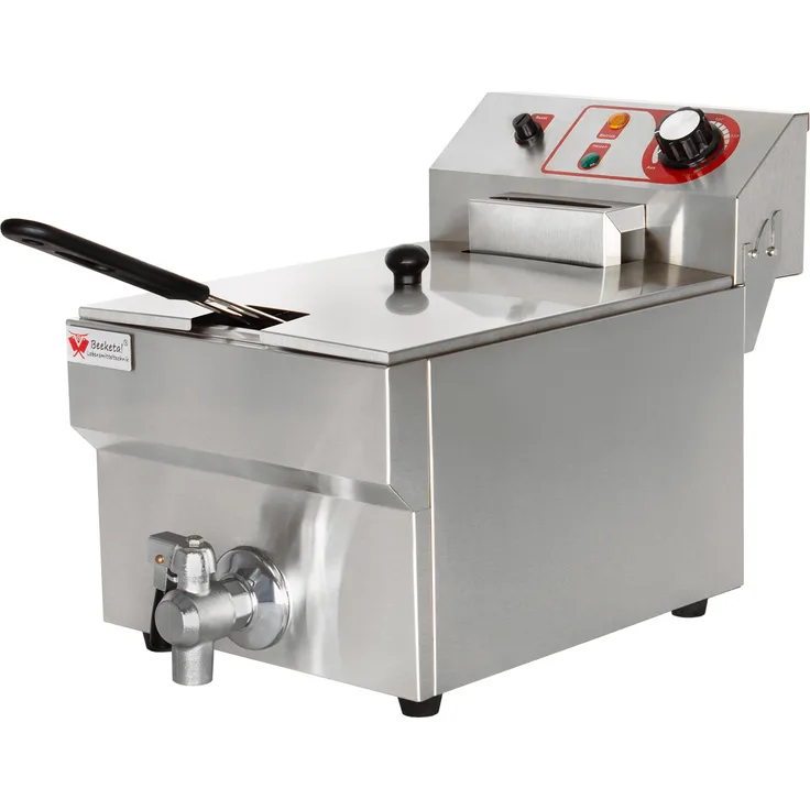 Beeketal Gastronomie Fritteuse Fritteuse 230V BTF10B - 9 L mit Ablaufhahn