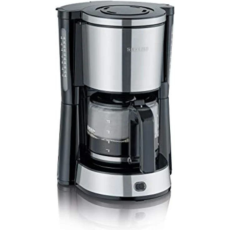 SEVERIN KA 4822 Type Kaffeemaschine (Für gemahlenen Filterkaffee, 10 Tassen, Inkl. Glaskanne) edelstahl-schwarz – Bild 1