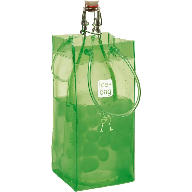 Gimex 17409Ice Bag Basic Flaschenkühler für 1 Flasche, giftgrün, 30x 1x 15cm