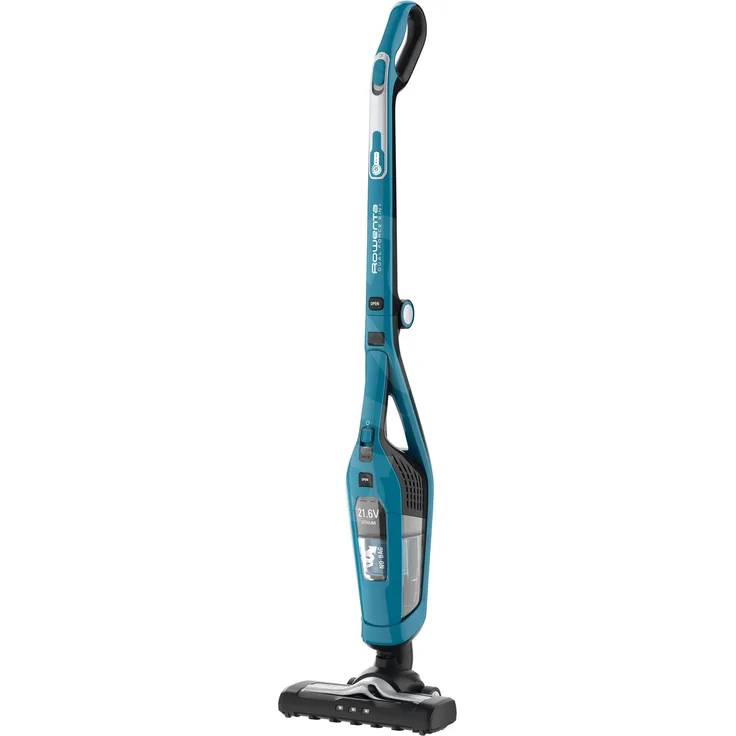 Rowenta RH6751WH Dual Force Handstaubsauger, 45 min Akkubetrieb, Zyklon-Technologie, LED-Frontlicht, freistehend, blau-schwarz