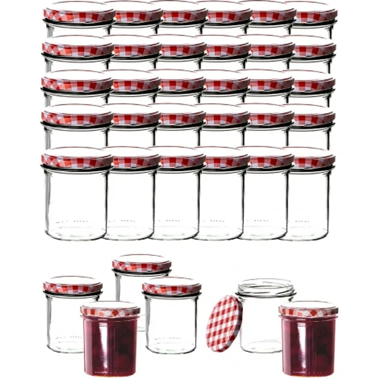 Thats Shopping 36x Einmachgläser 350 ml für Pasteurisierung TO 82 Marmelade
