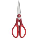 WMF Touch Küchenschere 21 cm, Haushaltsschere mit Sägeschliff, Cromargan Edelstahl Kunststoffgriff, rot - Preisvergleich