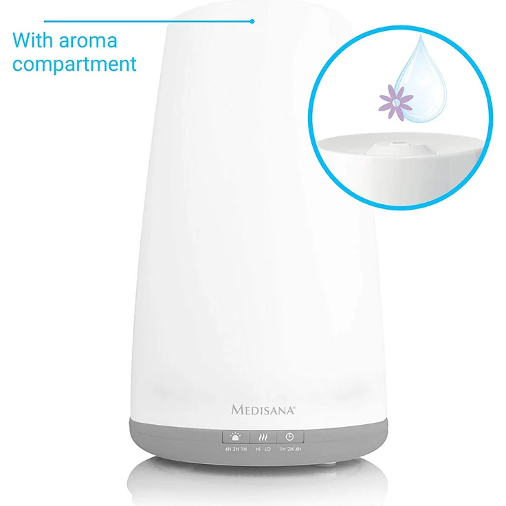 Medisana AH 670 Luftbefeuchter Ultraschall - Luftreiniger mit Aromafach und Vorheizfunktion, Vernebler mit Fernbedienung für Wohn- und Schlafzimmer für trockene Luft, 1,8 L – Bild 4
