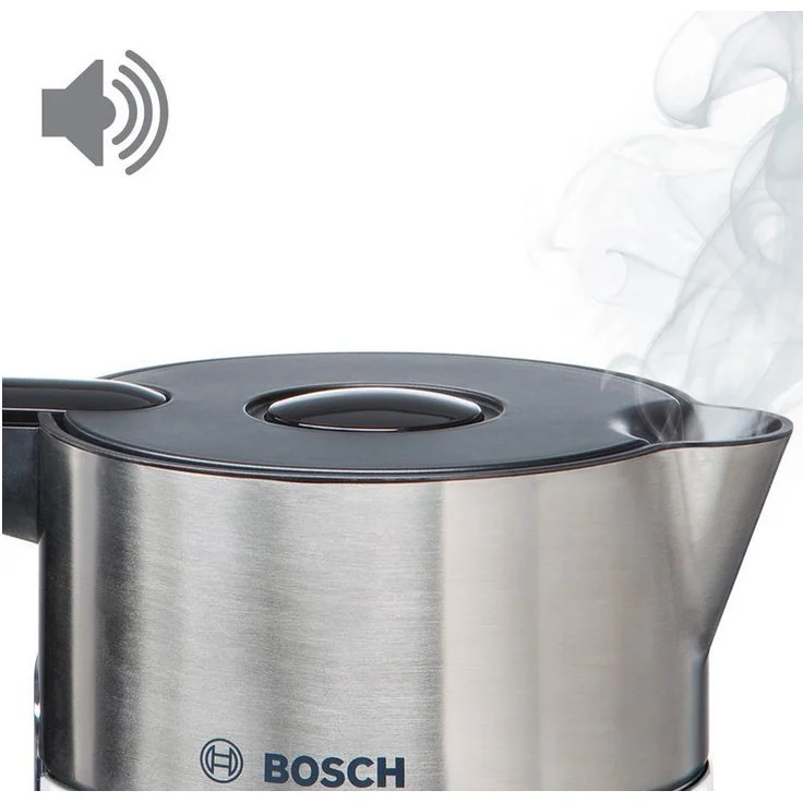 Bosch TWK8611P kabelloser Wasserkocher, Abschaltautomatik, Überhitzungsschutz, Temperaturwahl, Warmhaltefunktion, 1,5 L, 2400 W, weiß – Bild 3