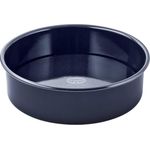 Dr. Oetker mit Hebeboden Durchmesser 26 cm BACK-LIEBE EMAILLE, runde Backform mit schnitt- & kratzfester le-Versiegelung, Kuchenform für köstliche Torten (Farbe: Blau), Menge: 1 Stück