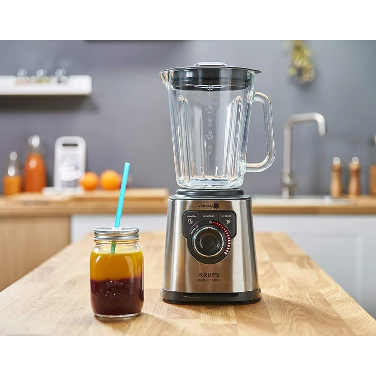 Krups KB403D Perfectmix+ Hochleistungsstandmixer, 1.200W, 28.000 UpM, 2L Glasbehälter, 3 Programme, Powelix- Technologie, dunkelgrau – Bild 6