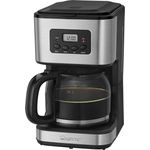 Clatronic KA 3642 Kaffeefiltermaschine für 12-14 Tassen 1,5 L, Edelstahlfront,Timer, Inox schwarz
