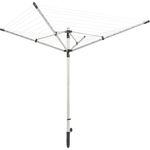 Leifheit Wäscheschirm LinoLift 500 mit Easy-Lift-System für leichtes Öffnen, 50m Leinenlänge für 5 Waschmaschinenladungen, robuste Wäschespinne inkl. Schutzhülle und Bodenhülse, wetterfeste Leinen