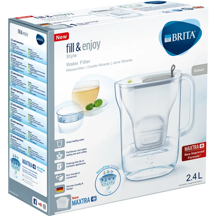 BRITA Wasserfilter Style hellgrau inkl. 1 MAXTRA+ Filterkartusche – BRITA Filter in modernem Design zur Reduzierung von Kalk, Chlor & geschmacksstörenden Stoffen – Bild 7