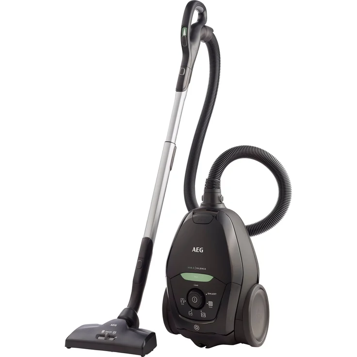 AEG VX82-1-ÖKO Staubsauger mit Beutel (75% Recyclingmaterial, automatische Saugkraftregulierung, extrem leise auch auf Teppich, Aufnahme von großen + kleinsten Partikeln, langes Kabel, 600W, schwarz) – Bild 2