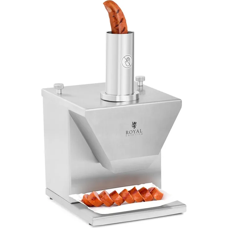 Royal Catering RCSC 35E Currywurstschneider Wurstschneidemaschine elektrisch, 105W, 230 V, Edelstahl, silber