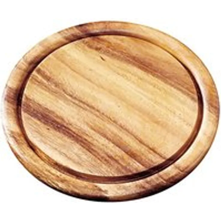 Fackelmann Vesperbrett AKAZIE, Küchenbrett aus Natur-Holz mit Saftrille, Frühstücksbrettchen (Farbe: Braun), Menge: 1 Stück