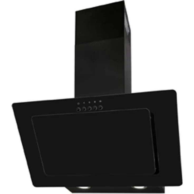 Exquisit KFD 61-8 sw, Motorhaube, Kamin abgewinkelt, Breite: 59.5 cm, Tiefe: 30.1 cm, Absaugung und Rückführung (mit zusätzlichem Rückführungsset), Schwarz