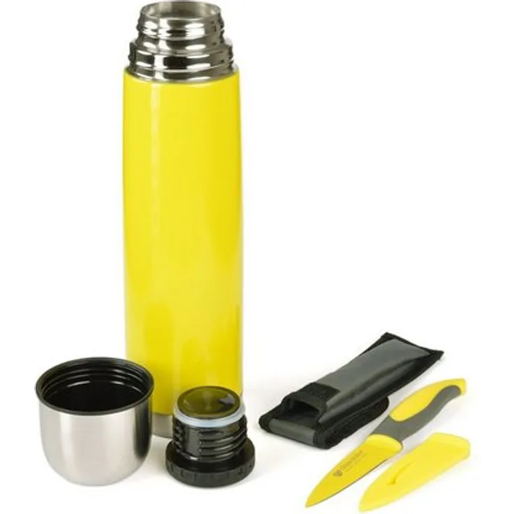 Gräwe Isolierflasche mit Messer THERMOHOME, 1 l, gelb