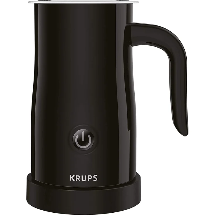 Krups XL1008 Elektrischer Milchaufschäumer (bis zu 150 ml Aufschäumkapazität, einfache Bedienung auf Knopfdruck, 360 Grad drehbarer Boden, automatische Abschaltung), schwarz – Bild 2