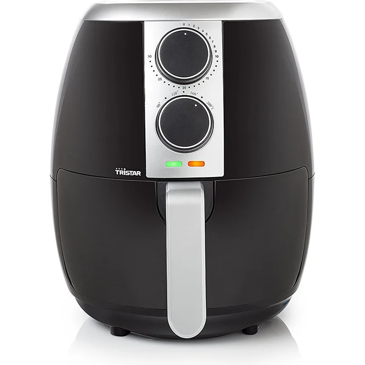 Tristar FR-6989 Crispy Fryer XL Heißluftfritteuse, 1500 Watt, mit einstellbarem Thermostat und Timer, ohne Fett - einfach zu reinigen, 3,5 Liter Fassungsvermögen, schwarz, silber – Bild 1