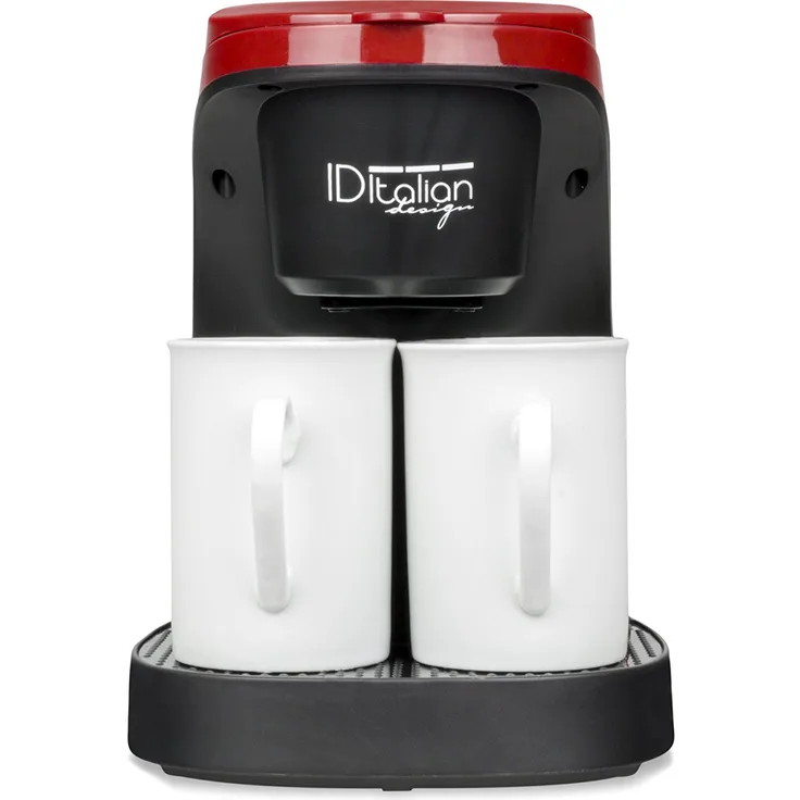ID Italian IDECUCOF02 Kaffeemaschine, 0,5 l, 450 W, Schwarz-Rot