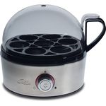 Solis Eierkocher für 7 Eier, Mit Härtegradeinstellung, Kochen und Dämpfen, Eiereinsatz und 2 Schalen, Egg Boiler & more, Edelstahl