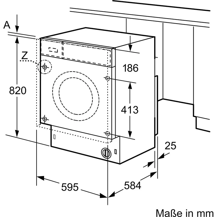 Bosch WKD28542, Waschtrockner, Energieeffizienzklasse E, Einbaugerät, Breite 60 cm, Geräuschemissionsklasse A, ActiveWater – Bild 3