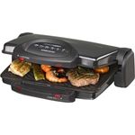 ROMMELSBACHER Comfort Grill KG 2000 - flexible Höhenverstellung, Grillflächen stufenlos und getrennt regelbar, herausnehmbare, antihaftbeschichtete Grillplatten je 33 x 24 cm, Fettablauf, 2000 Watt