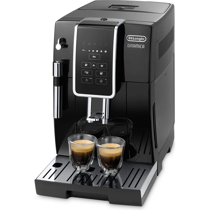 De'Longhi Dinamica ECAM 350.15.B Kaffeevollautomat mit Milchaufschäumdüse für Cappuccino und integriertem Mahlwerk, mit Espresso und Kaffee Direktwahltasten und Digitaldisplay mit Klartext, 2-Tassen-Funktion, schwarz – Bild 1