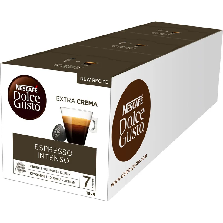 Nescafé Dolce Gusto Espresso Intenso,Stark, Kaffee, Kaffeekapsel, 3er Pack, 3 x 16 Kapseln