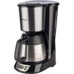 KORONA Kaffeemaschine Edelstahl-Schwarz 800W Thermoskanne 7 Tassen Timer