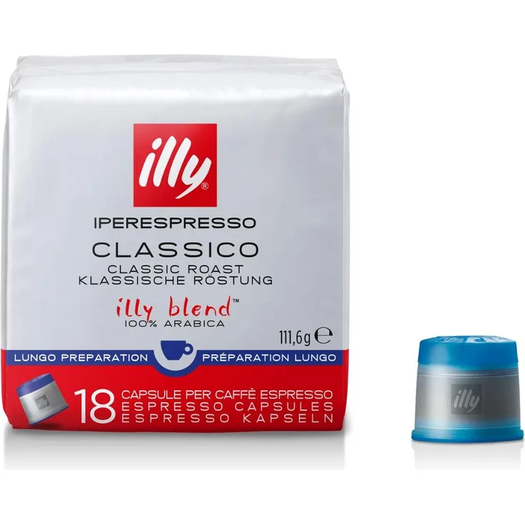 illy Espresso Kaffee, Iperespresso lungo - 1 Softpack mit 18 Espresso-Kaffeekapseln, 111.6 g