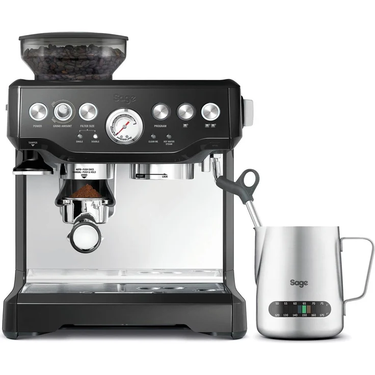 Sage BES875 the Barista Express, Siebträger mit Manometer-Anzeige, 15 Bar, Glänzend Schwarz – Bild 1