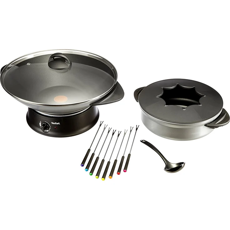 Tefal Wk302012 Wok-Fondue-Set, 8 Fonduegabeln, 1200 Watt – Bild 1