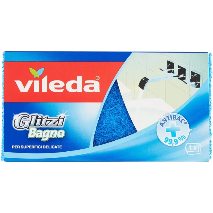 Vileda Glitzi Bad Schwamm, gelb-blau, 8 x 15 x 4.5 cm