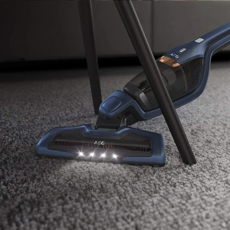 AEG Ergorapido CX7-2-45IM Handstaubsauger, 45 min Akkubetrieb, LED-Frontlicht, 180° Drehgelenk, Bürstenreinigungsfunktion, freistehend, blau  – Bild 3