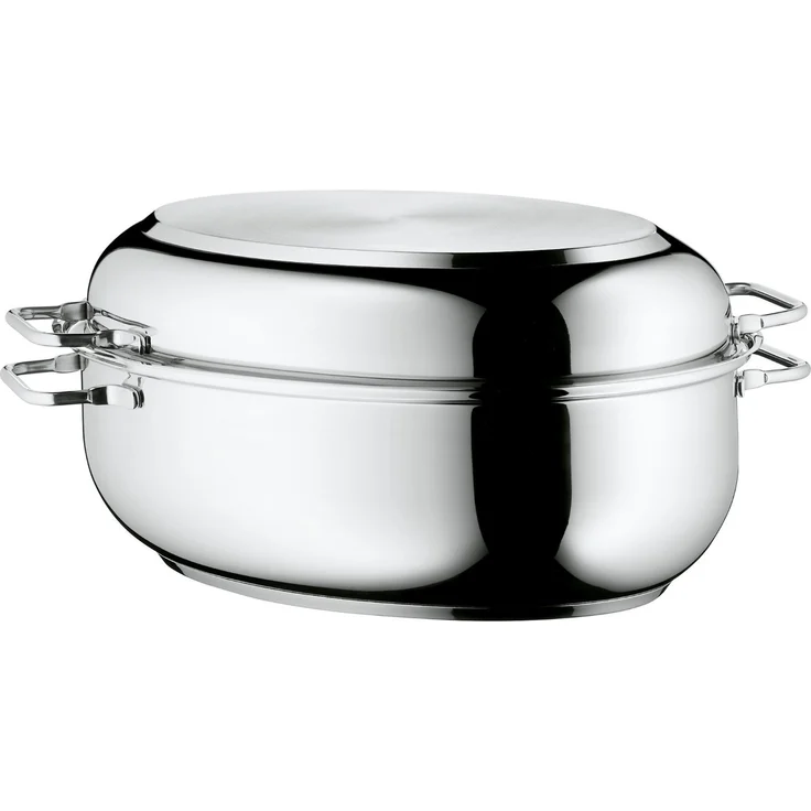 WMF Bräter oval, 41 x 28,5 x 18 cm, Kochtopf 8,5 l, Cromargan Edelstahl Induktion, backofenfest, Induktionsdeckel – Bild 1