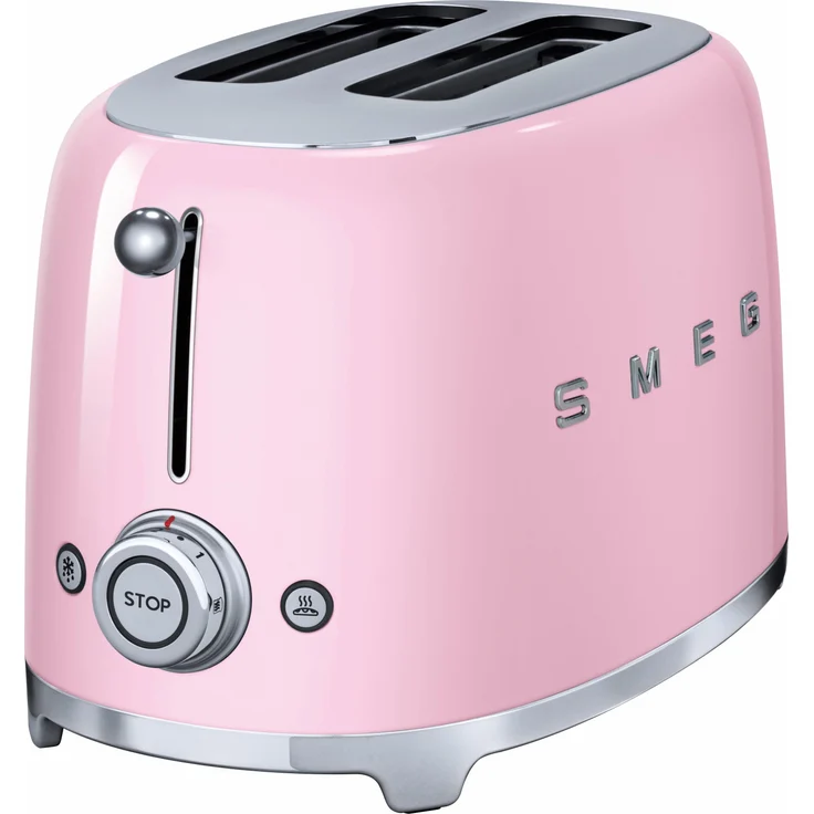 Smeg TSF01PKEU Doppelschlitztoaster, 950W, 6 Bräunungsstufen, cadillacpink – Bild 2