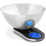 ADE KE1912 Küchenwaage digital KE 1912 Tosca (Elektronische Waage mit abnehmbarer Schüssel aus, Edelstahl), 5 kilograms, silber