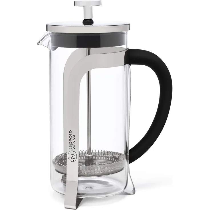 Leopold Vienna Kleiner Edelstahl Kaffeebereiter 0.6 Liter mit Edelstahlfilter