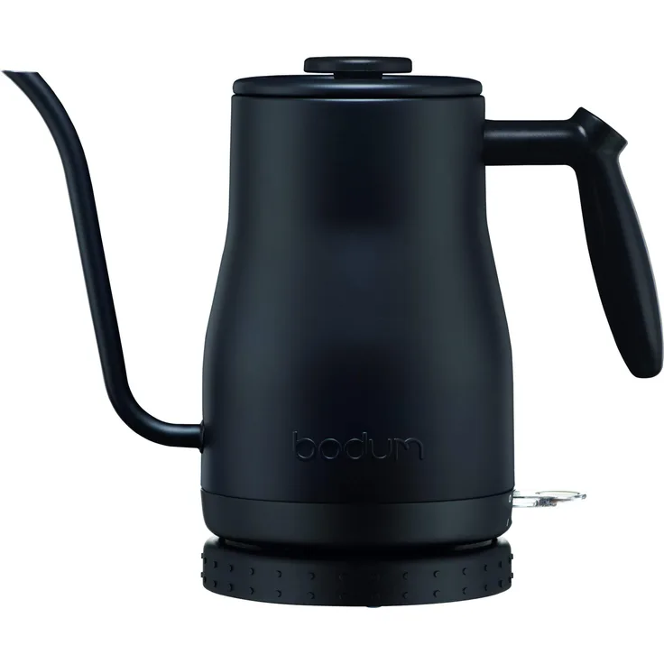 BODUM 11940-01EURO BISTRO Elektrischer Wasserkocher mit langem Auslauf aus Edelstahl, 1.200 W, 1.0 L