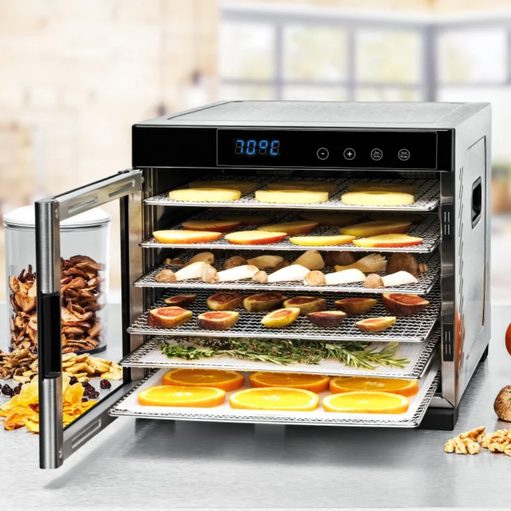 Rommelsbacher Dörrautomat DA 900, große Dörrfläche 0,6 m², inkl. 6 Edelstahl-Dörrtabletts, 1 Dörrgitter, 1 Dörrmatte, LED-Display, 24 Std. Zeitschaltuhr, Temperatur einstellbar 35 °C - 75 °C – Bild 3