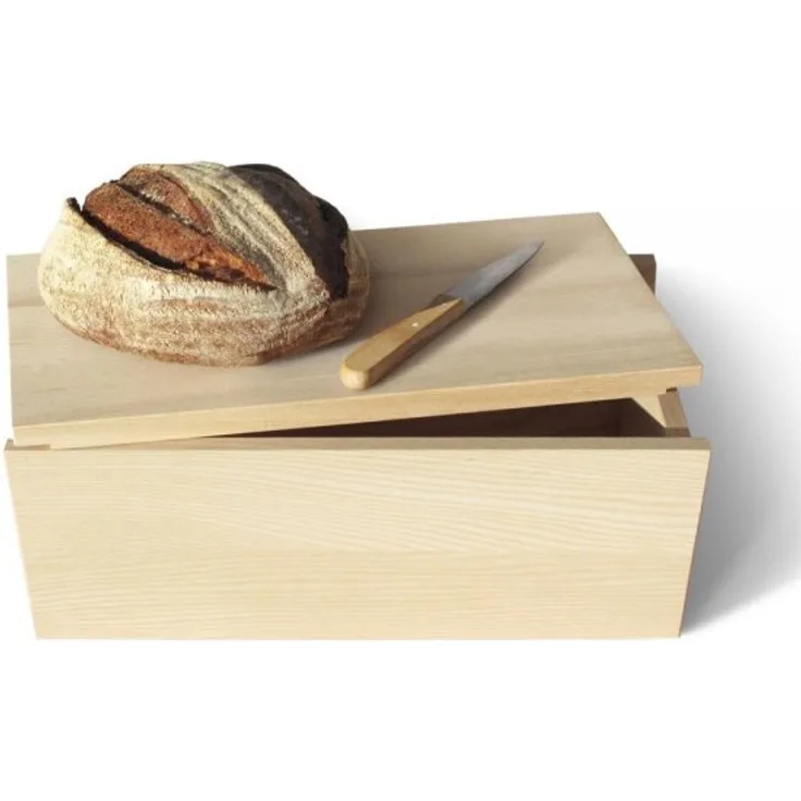 side by side Brotkasten aus Holz mit Deckel als Brotschneidebrett verwendbar