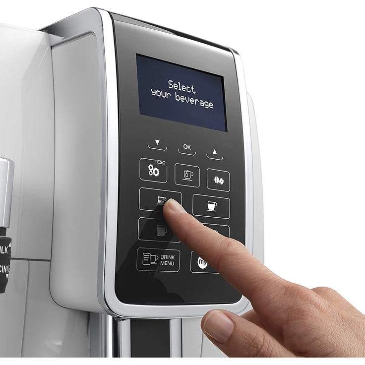 De'Longhi DINAMICA ECAM 350.35.W - Vollautomatische Kaffeemaschine mit integriertem Mahlwerk, 1.8 l, weiß (freistehend, Maschine Espresso Kaffeemaschine, weiß, LCD-Display, 1,8 l) – Bild 5