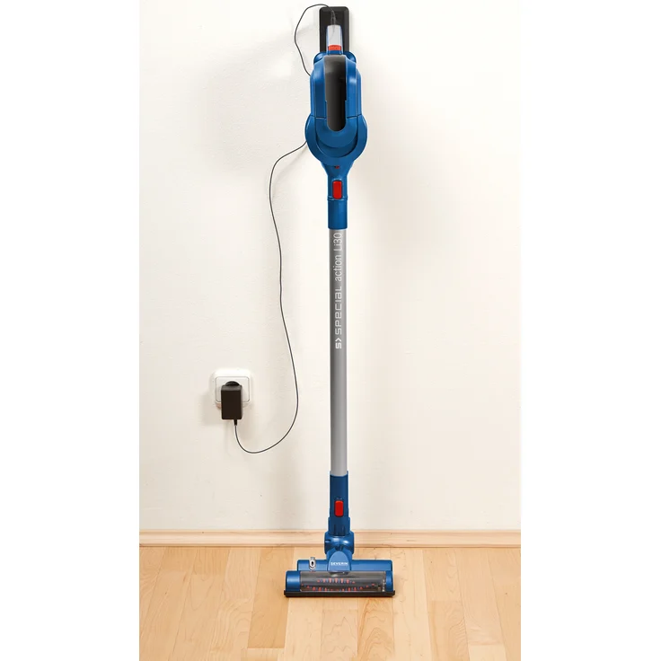 Severin HV 7158, Beutelloser Hand- und Stielsauger mit Elektrobürste, 22,2V Lithium-Ionen Akku, SŽSPECIAL carPET & carpets Li 30, Blau-Rot  - Preisvergleich – Bild 8