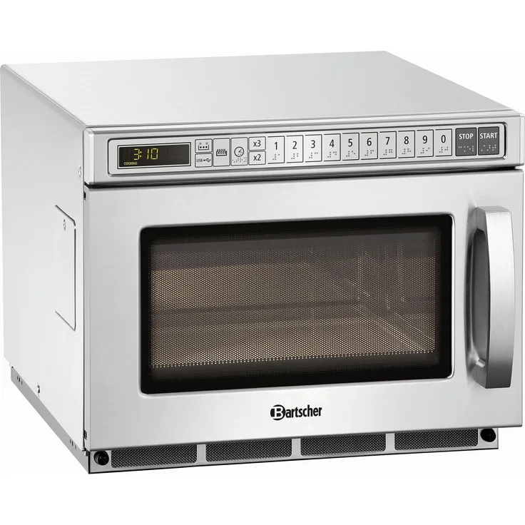 Bartscher 21170D 610189 Gastro-Mikrowelle, Standgerät, 2100 Watt, 17 Liter Garraum, Innenraum Edelstahl