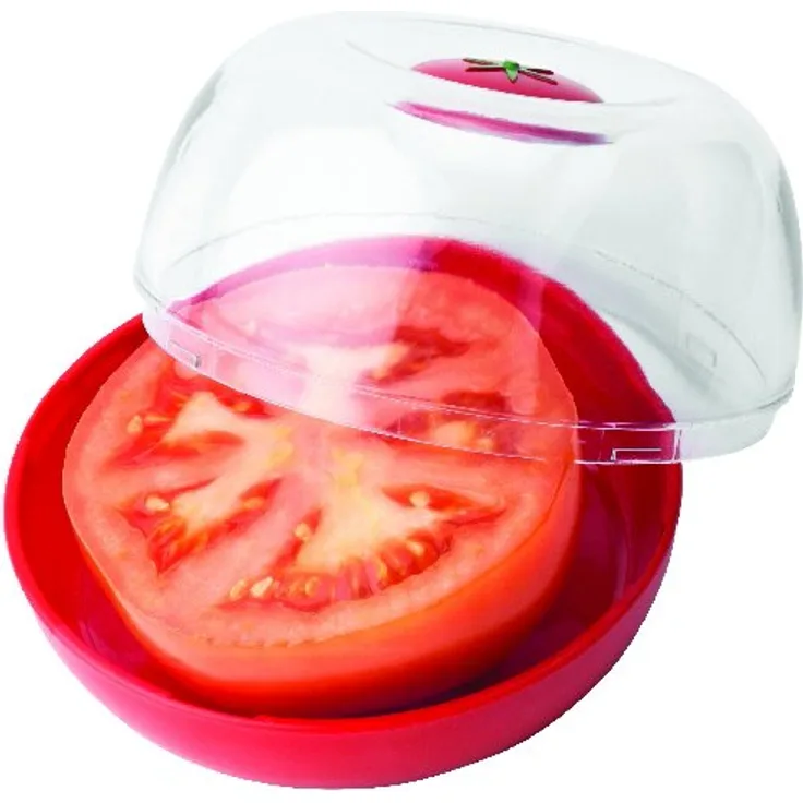 Joie Aufbewahrungsdose für Tomaten, Rot-Transparent, 10,8 x 10,8 x 7,6 cm
