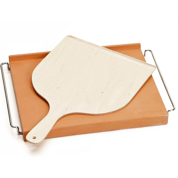 Gaggenau BA056133, Backofen-Pizzastein mit Schieber, Schieber aus Holz, Backstein
