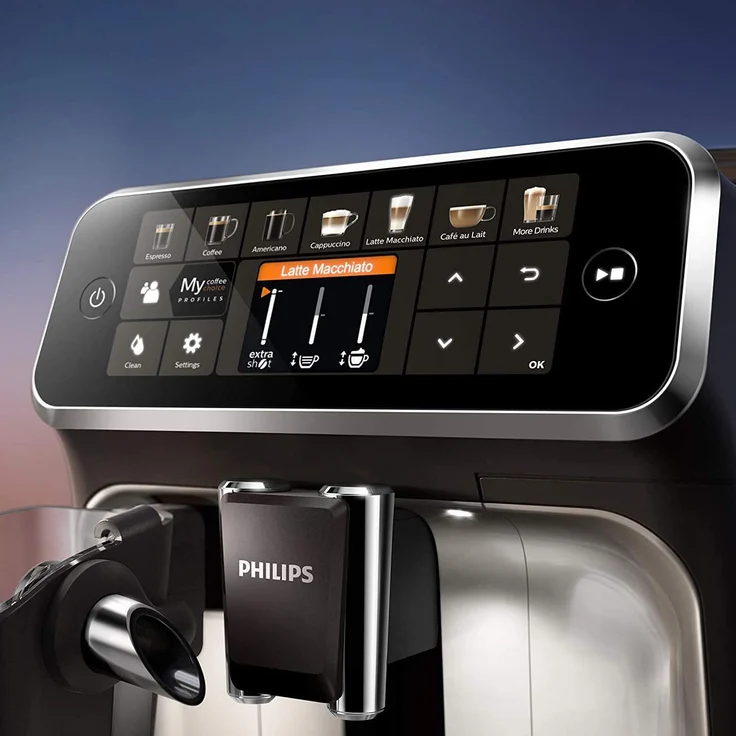 Philips 5400 Serie EP5447-90 Kaffeevollautomat, 12 Kaffeespezialitäten (LatteGo Milchsystem) Matt-Schwarz-verchromt – Bild 5